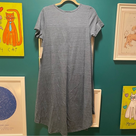 Lularoe Blue Jersey Short Sleeve Midi Dress - Size Small - Picture 2 of 4
